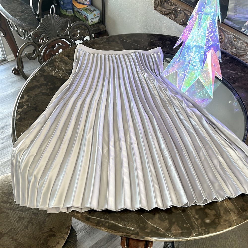 Shein large silver pleated skirt